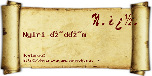 Nyiri Ádám névjegykártya